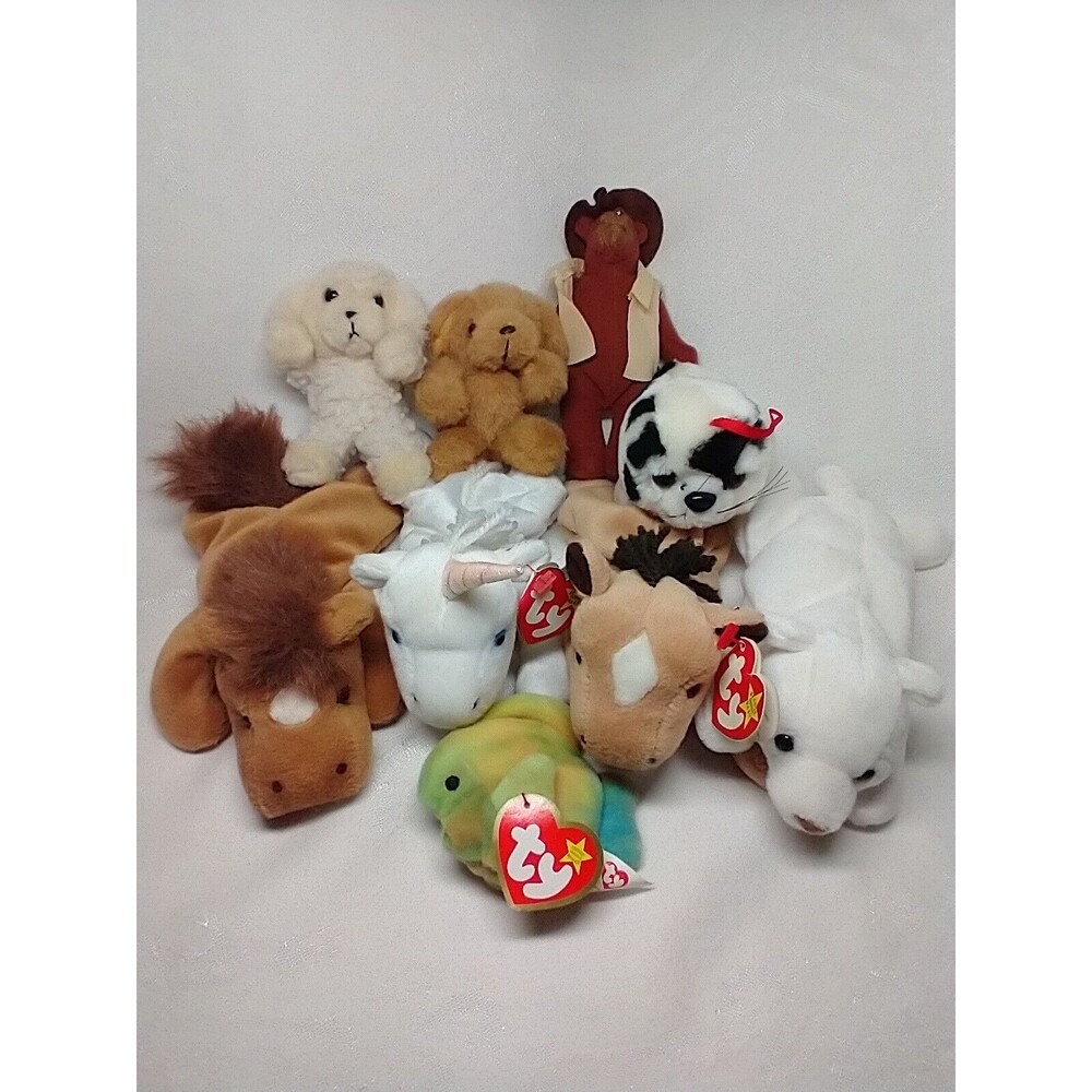 Lot Of 9 Various Small Stuffed Animals TY Etc.